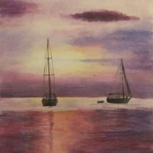 Due barche al tramonto