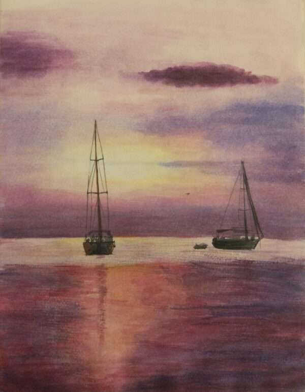 Due barche al tramonto