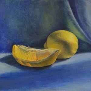 Limoni su sfondo azzurro