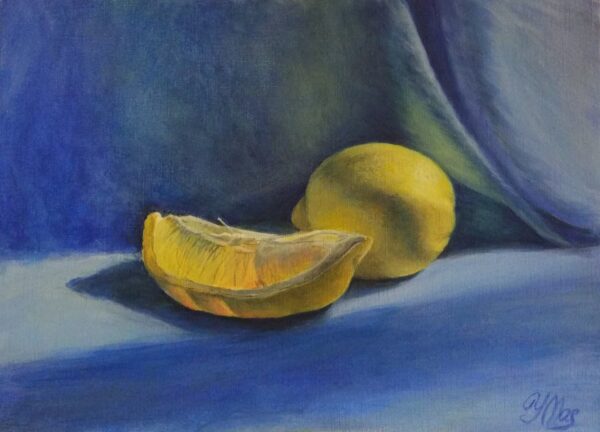 Limoni su sfondo azzurro