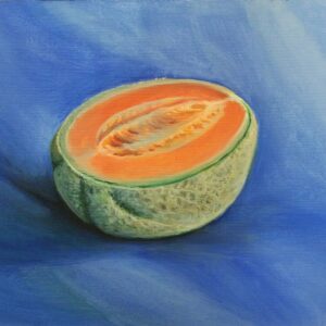 Melone su sfondo azzurro